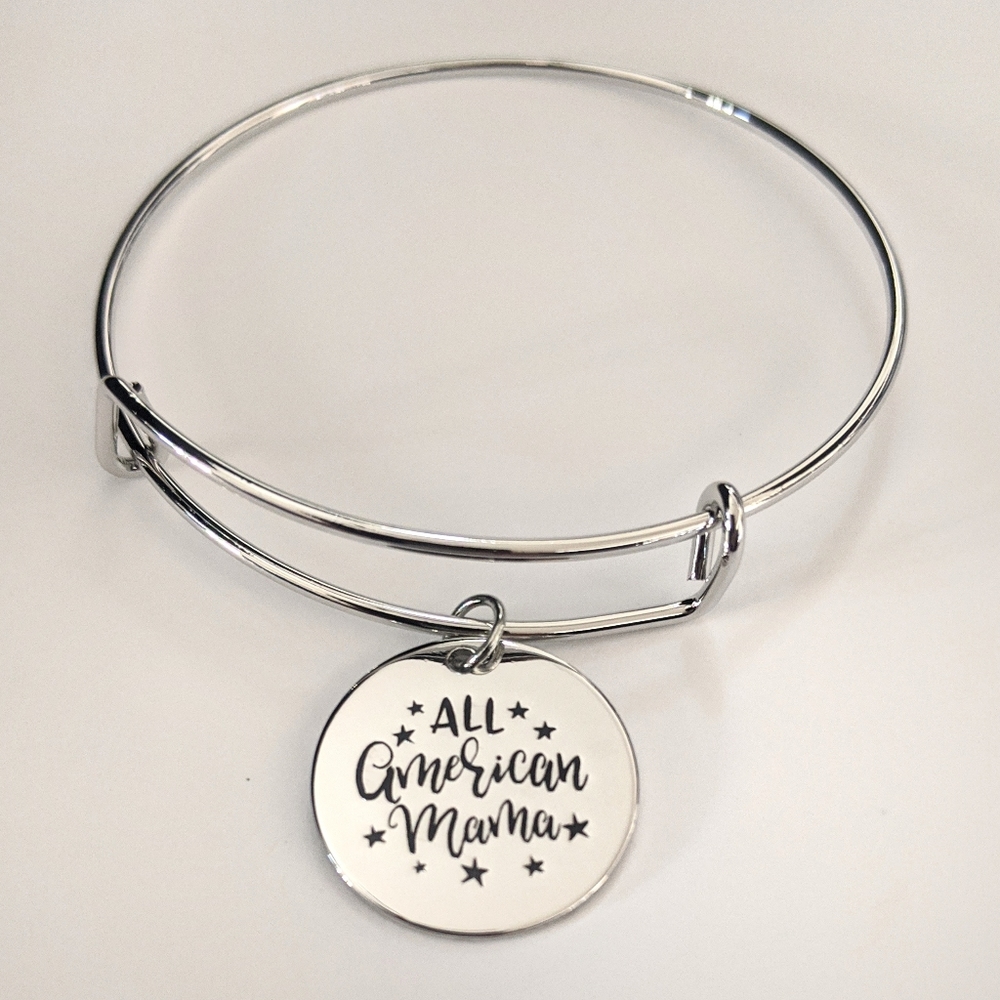 All American Mama Bangle Bracelet Mom Mother Gift